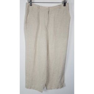 Talbots Women's Sz. 10 Irish Linen Straight Leg Ankle Pants In Oatmeal
